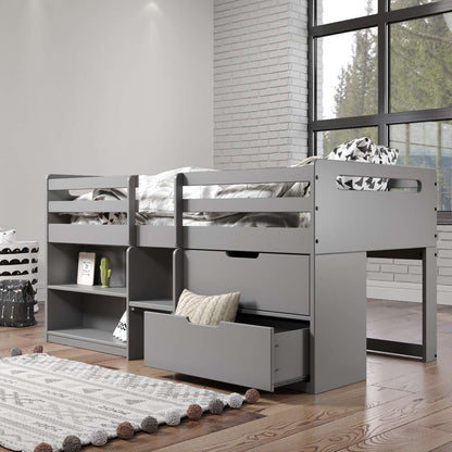 ACME Furniture - Fabiana Twin Loft Bed w/Storage - Gray - BD01375 view 7