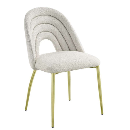 ACME Furniture - Fadri Side Chair (Set of 2) - Teddy Sherpa & Mirrored Gold - DN01953 view 1