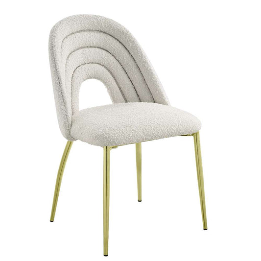ACME Furniture - Fadri Side Chair (Set of 2) - Teddy Sherpa & Mirrored Gold - DN01953 view 1