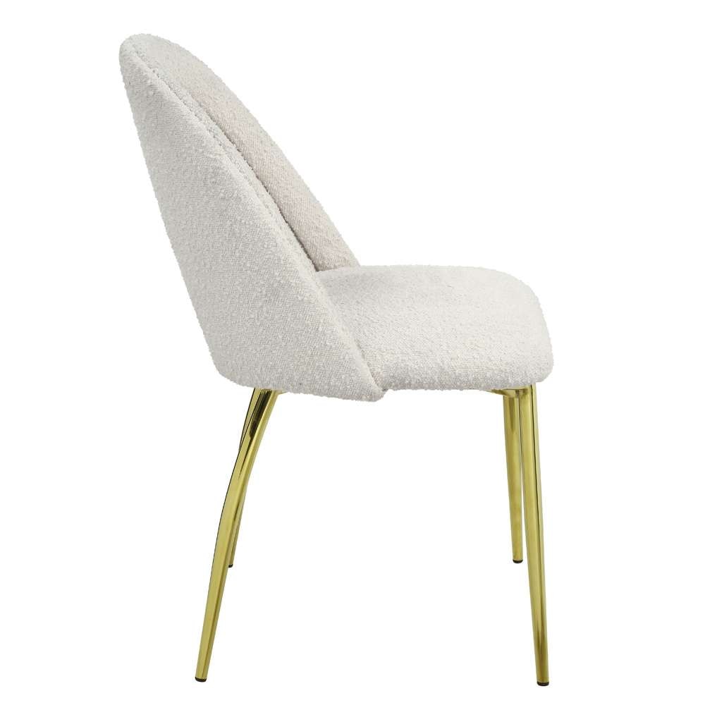 ACME Furniture - Fadri Side Chair (Set of 2) - Teddy Sherpa & Mirrored Gold - DN01953 view 3