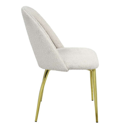 ACME Furniture - Fadri Side Chair (Set of 2) - Teddy Sherpa & Mirrored Gold - DN01953 view 3