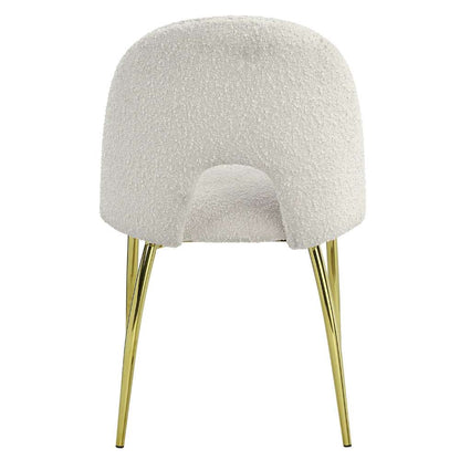 ACME Furniture - Fadri Side Chair (Set of 2) - Teddy Sherpa & Mirrored Gold - DN01953 view 4