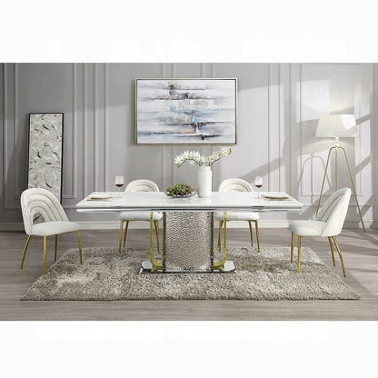 ACME Furniture - Fadri Side Chair (Set of 2) - Teddy Sherpa & Mirrored Gold - DN01953 view 7