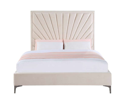 ACME Furniture - Faiz Queen Bed - Beige Velvet - BD00957Q veiw 3