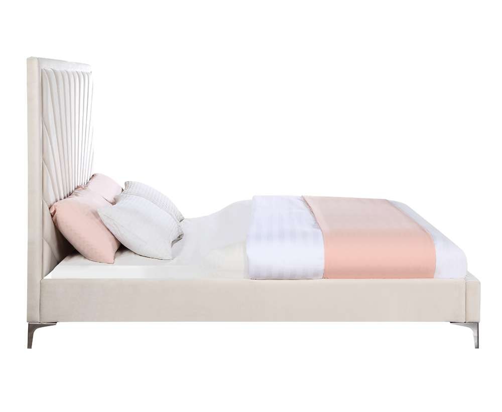 ACME Furniture - Faiz Queen Bed - Beige Velvet - BD00957Q veiw 4