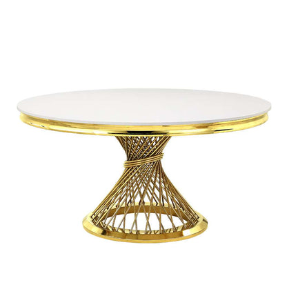 ACME Furniture - Fallon Dining Table - Engineering Marble & Mirrored Gold - DN01189 veiw 1