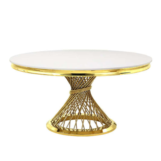 ACME Furniture - Fallon Dining Table - Engineering Marble & Mirrored Gold - DN01189 veiw 1