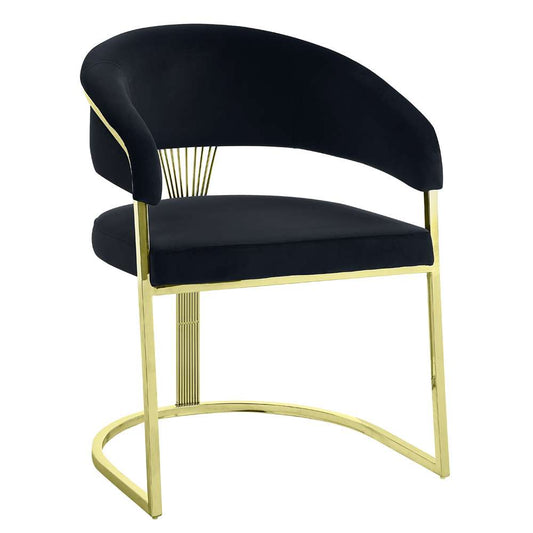 ACME Furniture - Fallon Side Chair - Black Velvet & Mirrored Gold - DN01954 view 2