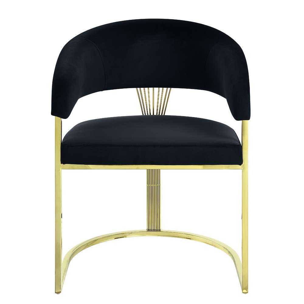 ACME Furniture - Fallon Side Chair - Black Velvet & Mirrored Gold - DN01954 view 2