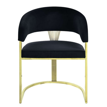 ACME Furniture - Fallon Side Chair - Black Velvet & Mirrored Gold - DN01954 view 2