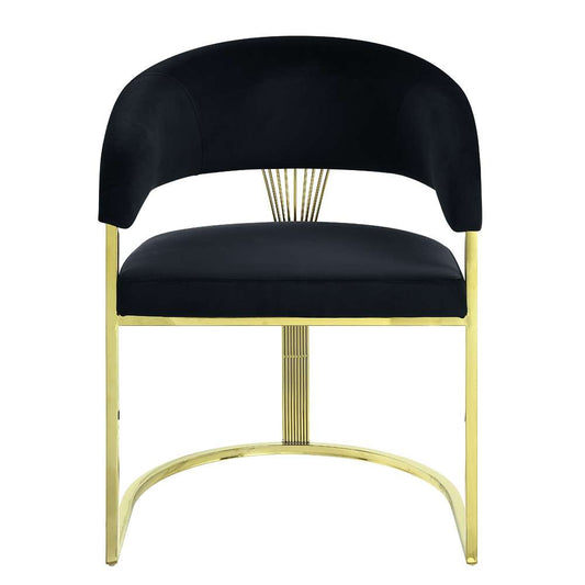 ACME Furniture - Fallon Side Chair - Black Velvet & Mirrored Gold - DN01954 view 2