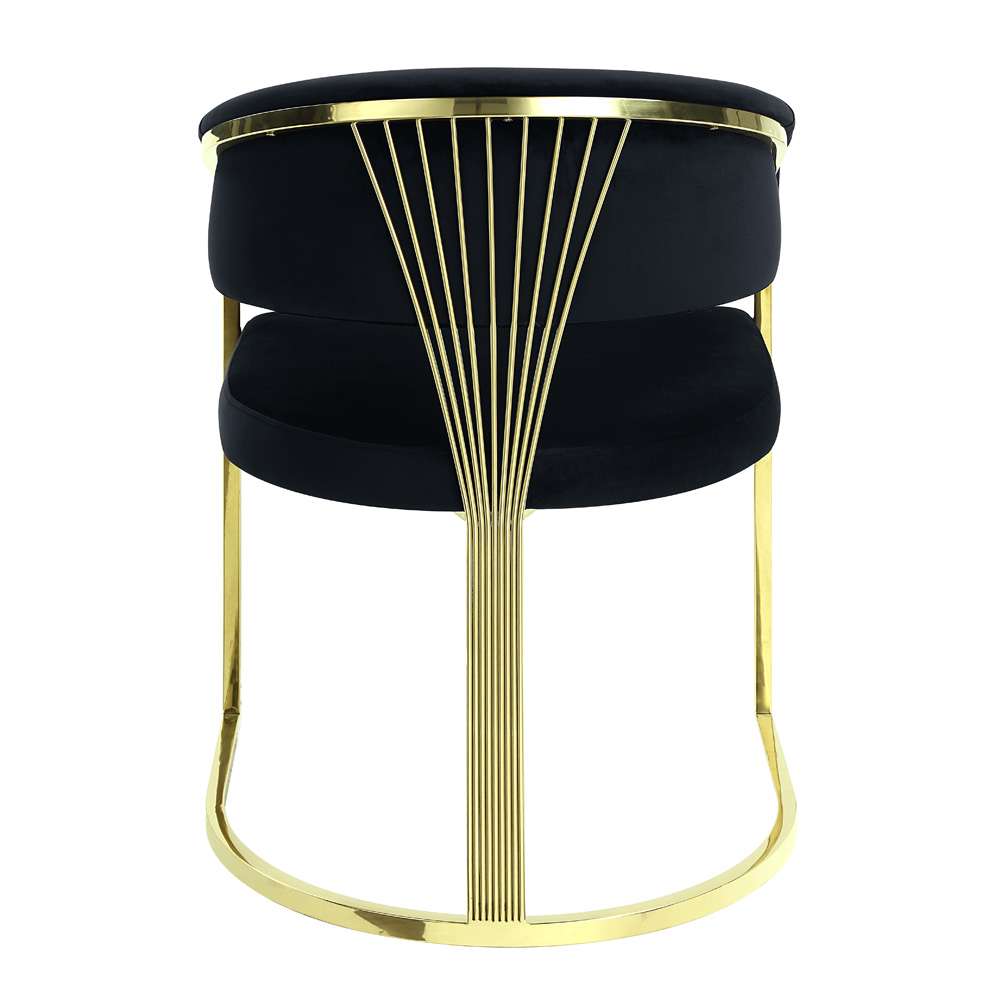 ACME Furniture - Fallon Side Chair - Black Velvet & Mirrored Gold - DN01954 view 4
