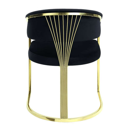 ACME Furniture - Fallon Side Chair - Black Velvet & Mirrored Gold - DN01954 view 4