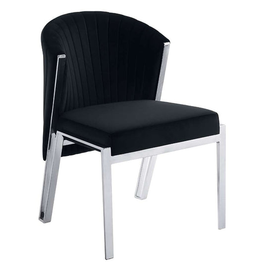 ACME Furniture - Fallon Side Chair (Set of 2) - Black Velvet & Mirrored Silver - DN01955 view 1