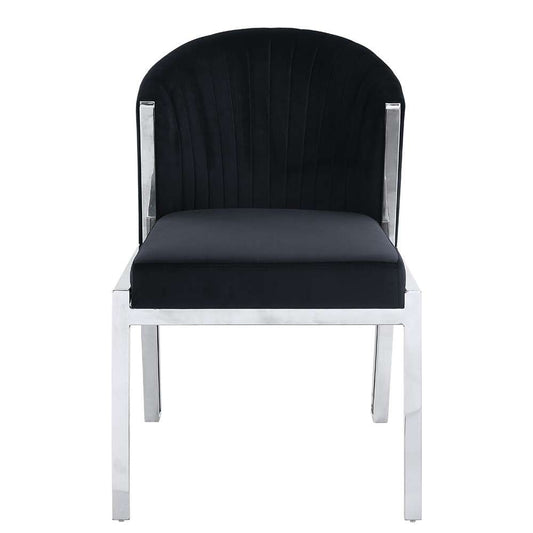 ACME Furniture - Fallon Side Chair (Set of 2) - Black Velvet & Mirrored Silver - DN01955 view 2