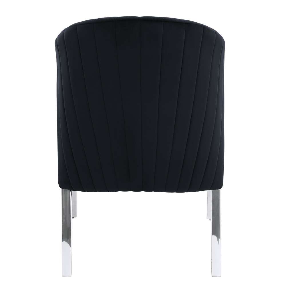 ACME Furniture - Fallon Side Chair (Set of 2) - Black Velvet & Mirrored Silver - DN01955 view 4