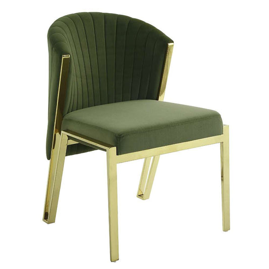 ACME Furniture - Fallon Side Chair (Set of 2) - Green Velvet & Mirrored Gold - DN01956 view 1