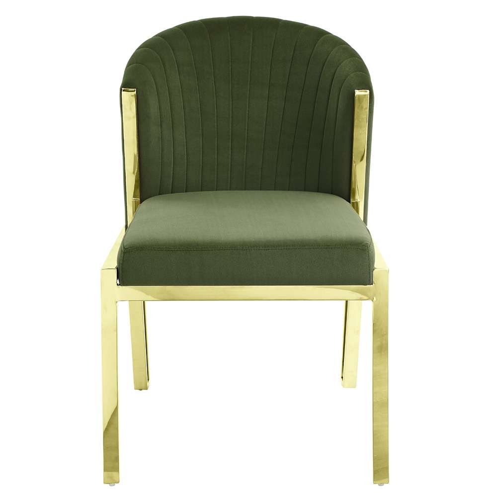 ACME Furniture - Fallon Side Chair (Set of 2) - Green Velvet & Mirrored Gold - DN01956 view 2