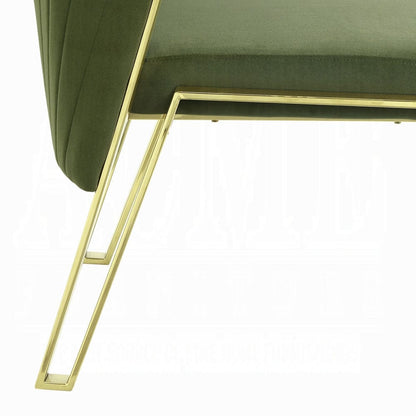 ACME Furniture - Fallon Side Chair (Set of 2) - Green Velvet & Mirrored Gold - DN01956 view 7