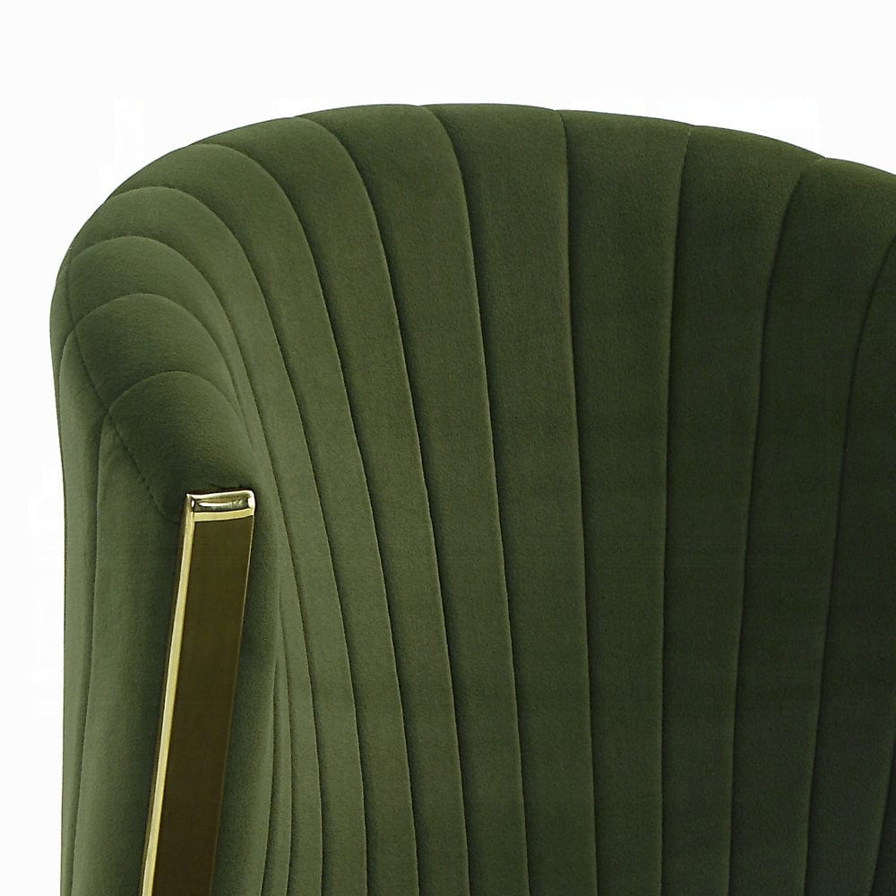 ACME Furniture - Fallon Side Chair (Set of 2) - Green Velvet & Mirrored Gold - DN01956 view 8