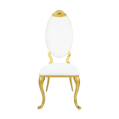 ACME Furniture - Fallon Side Chair (Set of 2) - White Velvet & Mirroed Gold - DN01190 veiw 2