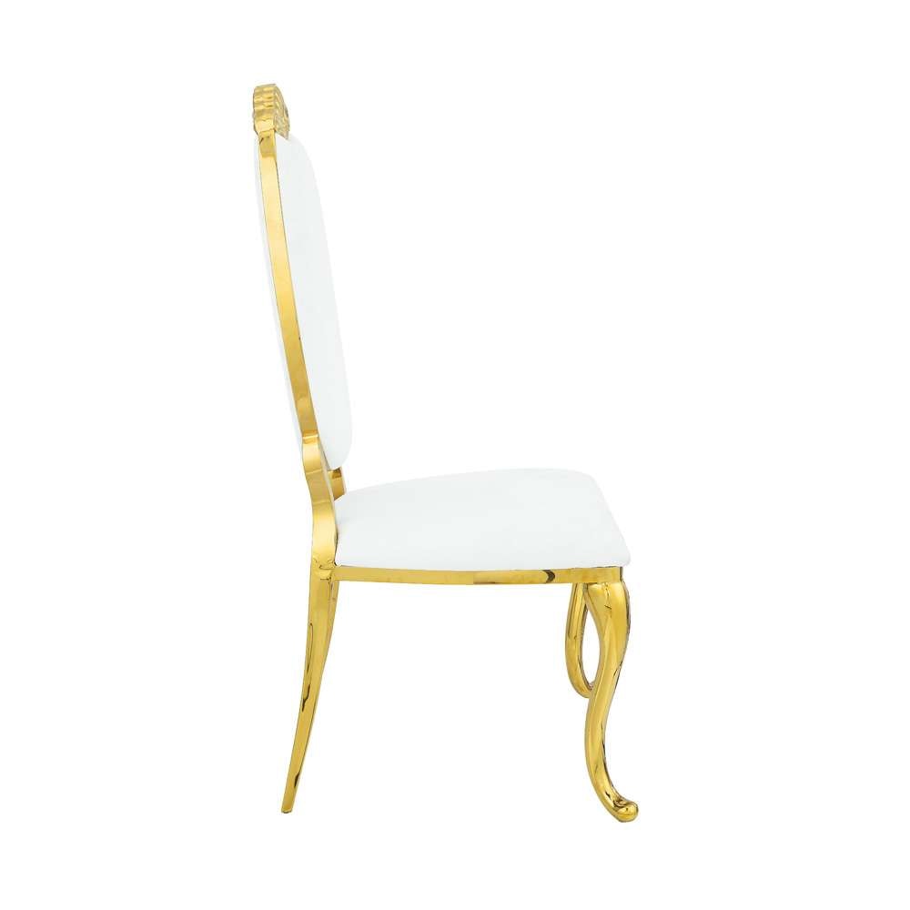 ACME Furniture - Fallon Side Chair (Set of 2) - White Velvet & Mirroed Gold - DN01190 veiw 3