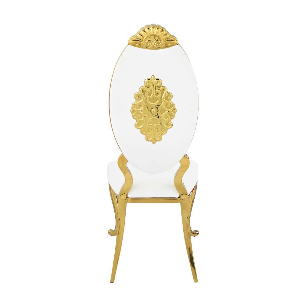 ACME Furniture - Fallon Side Chair (Set of 2) - White Velvet & Mirroed Gold - DN01190 veiw 4