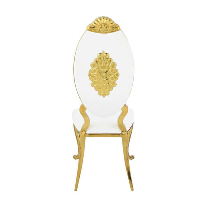 ACME Furniture - Fallon Side Chair (Set of 2) - White Velvet & Mirroed Gold - DN01190 veiw 4