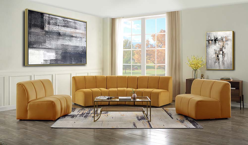 ACME Furniture - Felicia - Modular Chair - Yellow Velvet - LV01068 view 7