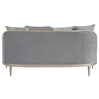 ACME Furniture - Fernando - Loveseat w/4 Pillows - Gray Chenille & Champagne  - LV04821 view 3