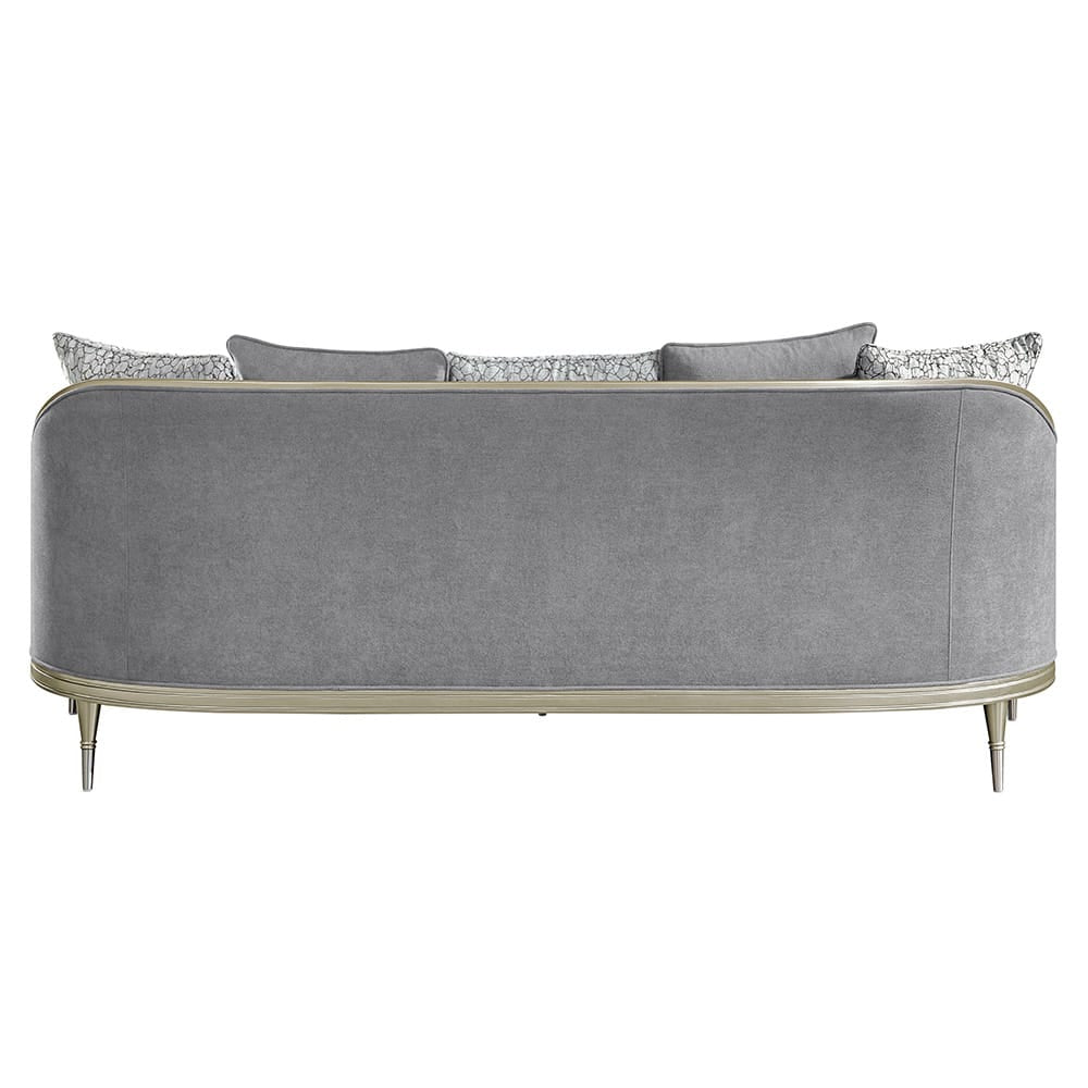 ACME Furniture - Fernando - Sofa w/5 Pillows - Gray Chenille & Champagne  - LV04820 view 3