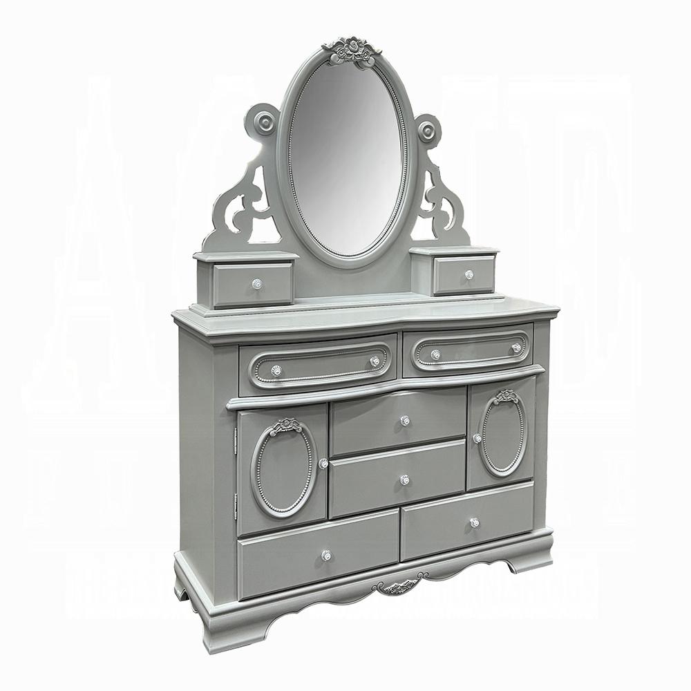 ACME Furniture - Flora Jewelry Mirror - Gray Finish - BD02206 veiw 3