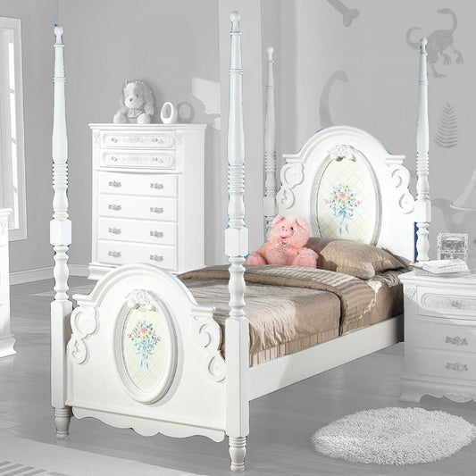 ACME Furniture - Flora Twin Bed (Poster) - White Finish - BD01638T veiw 1