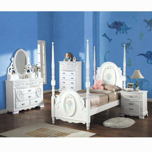 ACME Furniture - Flora Twin Bed (Poster) - White Finish - BD01638T veiw 2