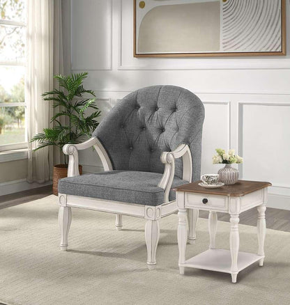 ACME Furniture - Florian Chair - Gray & Antique White - LV02121 veiw 2
