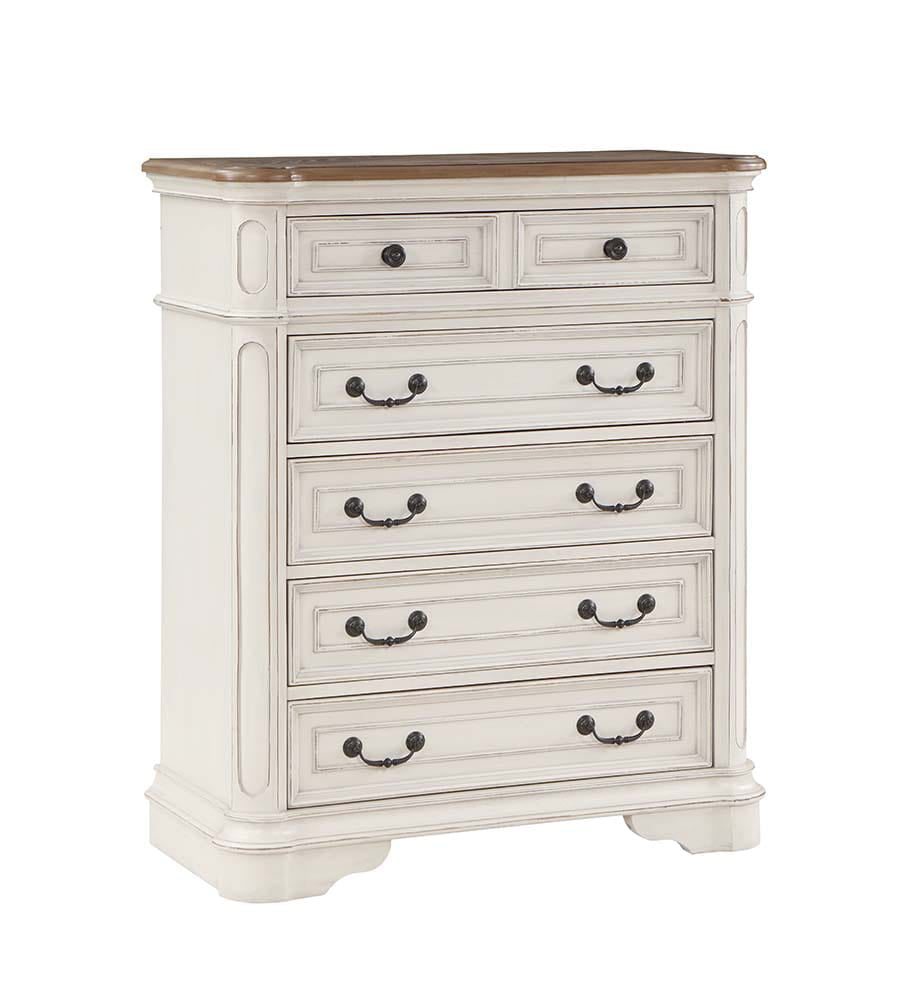 ACME Furniture - Florian - Chest - Gray Fabric & Antique White Finish - BD01652 view 1