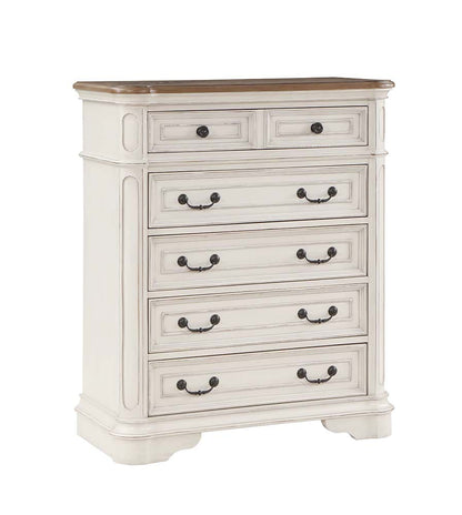 ACME Furniture - Florian - Chest - Gray Fabric & Antique White Finish - BD01652 view 1