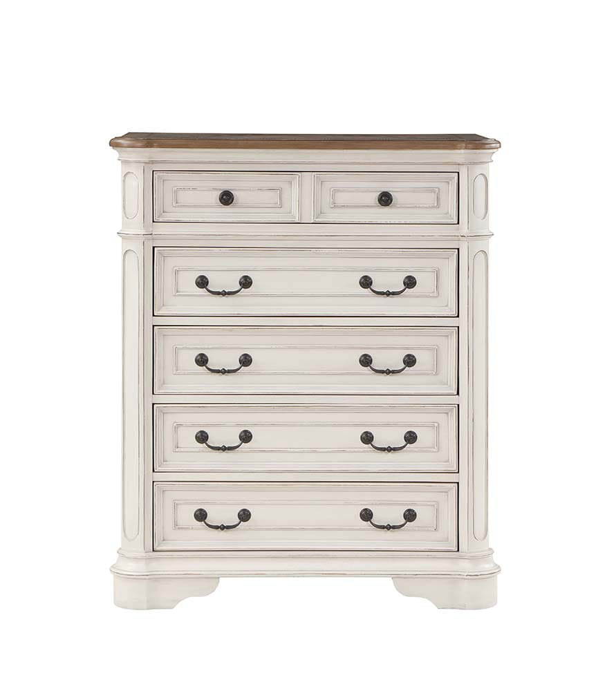 ACME Furniture - Florian - Chest - Gray Fabric & Antique White Finish - BD01652 view 2