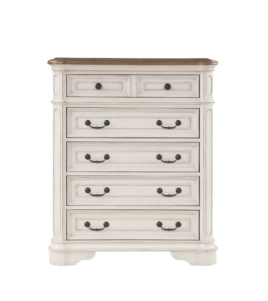 ACME Furniture - Florian - Chest - Gray Fabric & Antique White Finish - BD01652 view 2