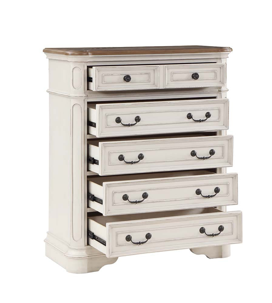 ACME Furniture - Florian - Chest - Gray Fabric & Antique White Finish - BD01652 view 3