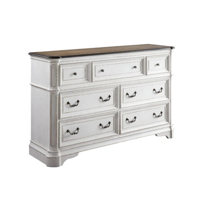ACME Furniture - Florian - Dresser - Antique White & Oak Finish - 28725 view 1