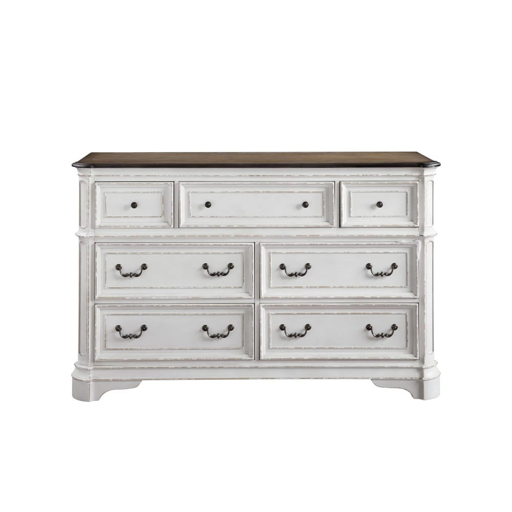 ACME Furniture - Florian - Dresser - Antique White & Oak Finish - 28725 view 2