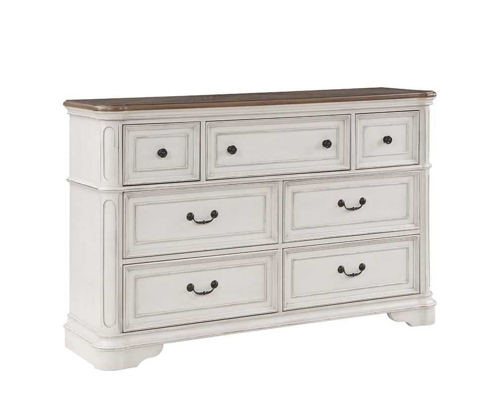 ACME Furniture - Florian - Dresser - Gray Fabric & Antique White  - BD01651 view 1