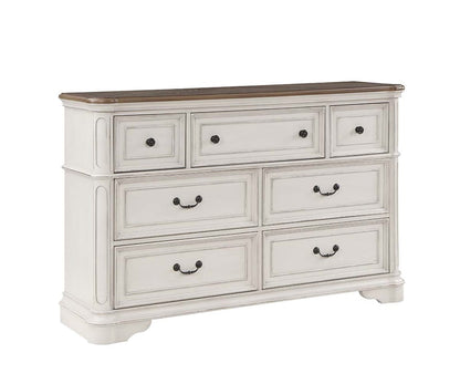 ACME Furniture - Florian - Dresser - Gray Fabric & Antique White  - BD01651 view 1
