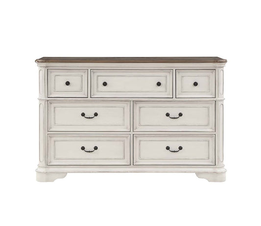 ACME Furniture - Florian - Dresser - Gray Fabric & Antique White  - BD01651 view 2