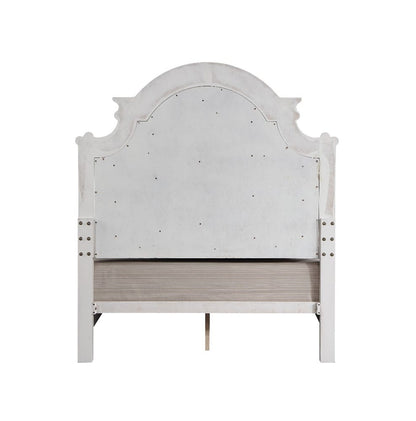 ACME Furniture - Florian - Eastern King Bed - Gray Fabric & Antique White Finish - BD01647EK view 4