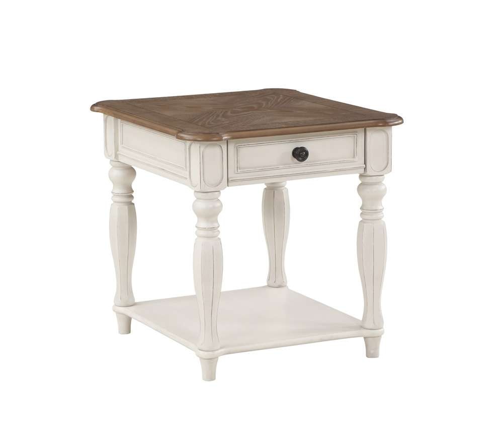 ACME Furniture - Florian End Table - Oak & Antique White - LV01663 veiw 1