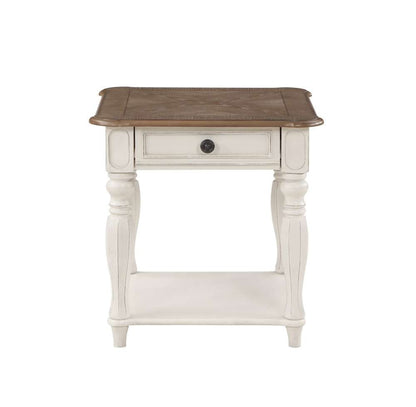 ACME Furniture - Florian End Table - Oak & Antique White - LV01663 veiw 2