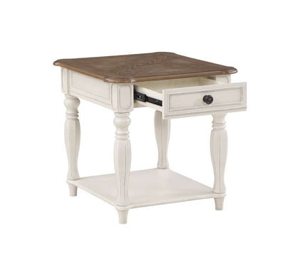 ACME Furniture - Florian End Table - Oak & Antique White - LV01663 veiw 3