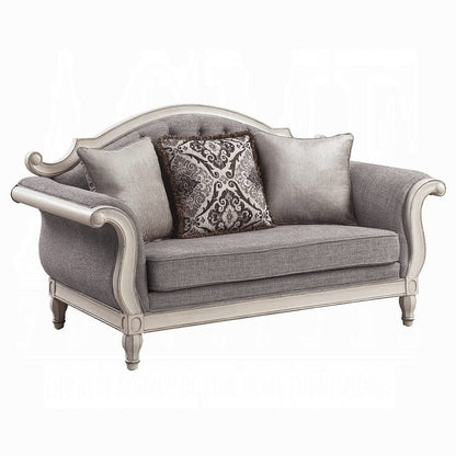 ACME Furniture - Florian Loveseat w/3 Pillows - Gray & Antique White - LV02120 view 1